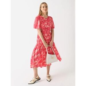 NEW‎ Merlette Seraphine pink patchwork midi dress size L